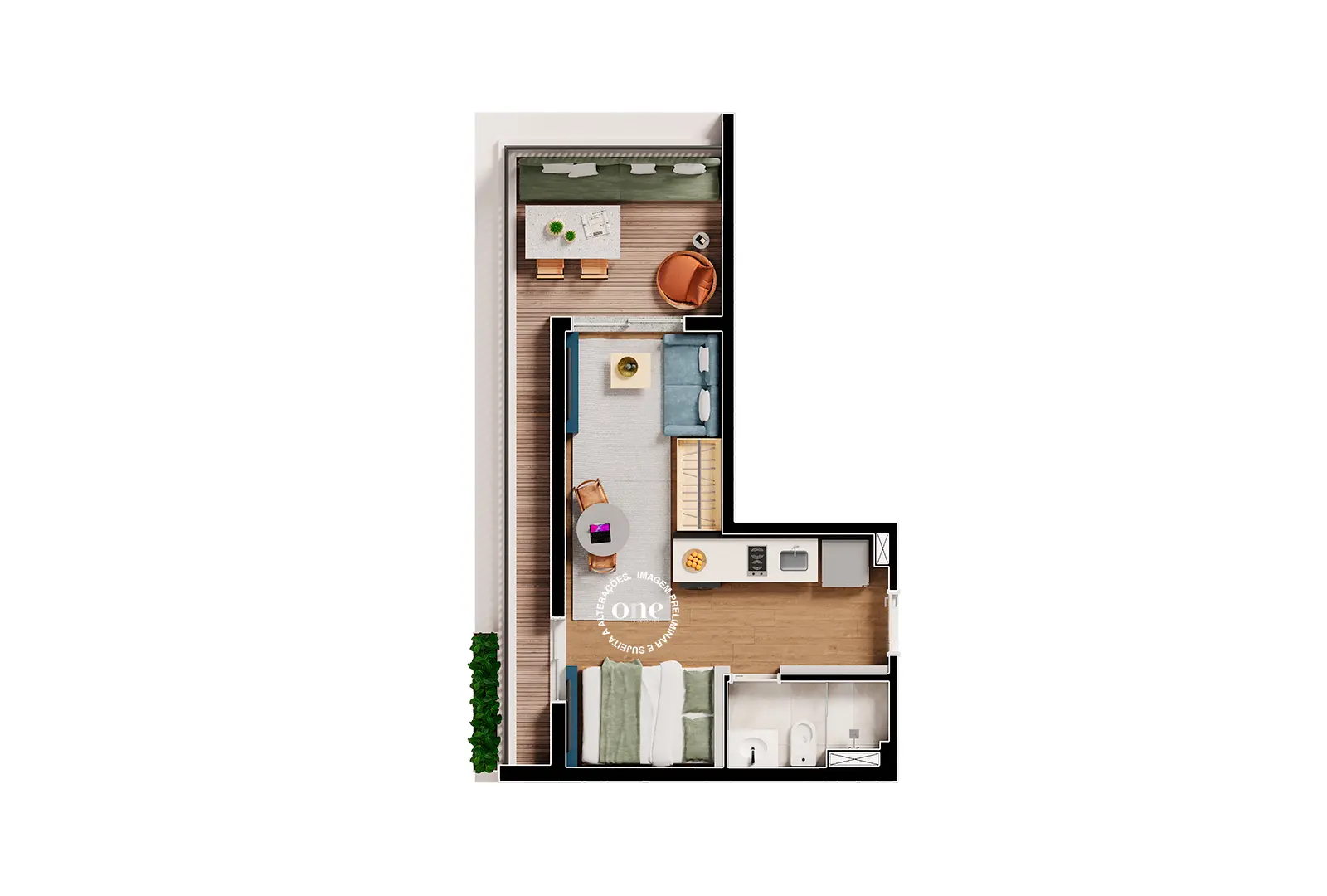 NEX ONE CAIUBI Planta Studio 39m